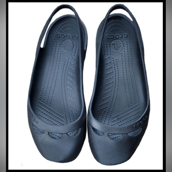 Crocs Navy Slingbacks ( Sz9) - Picture 2 of 3